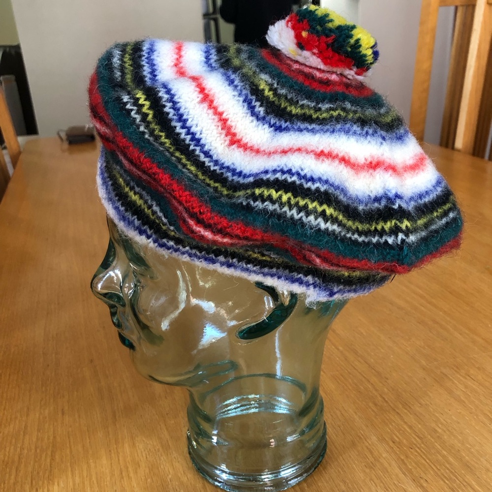 Dress Stewart Tartan Vintage Tam/Hat Made in Scotland 100% Pure New Wool